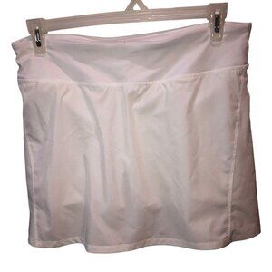 Marika Womens Large White Stretch Waist Athletic Tennis Skirt Skort Size L
